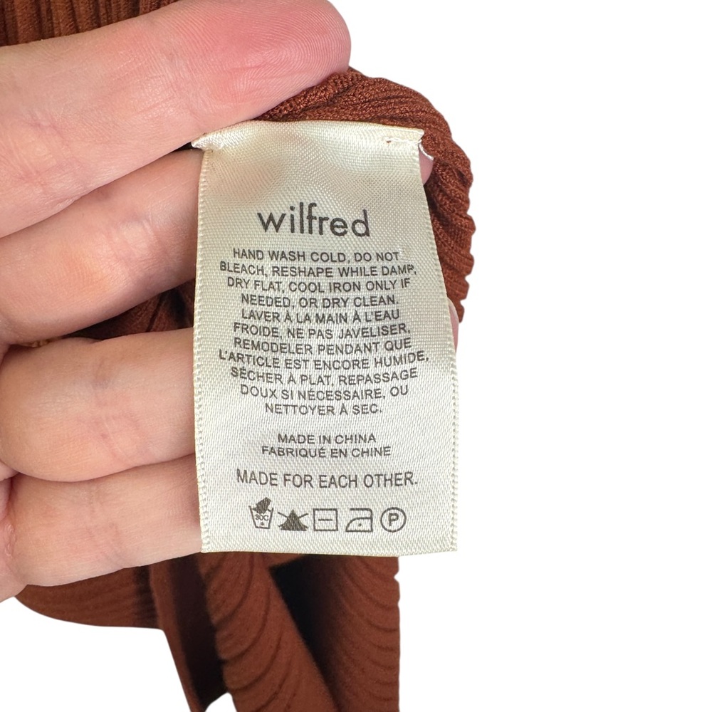 Aritzia Wilfred Alchemy Dress Orange Rust Long Sleeve Bodycon Dress Size Medium - Picture 7 of 16
